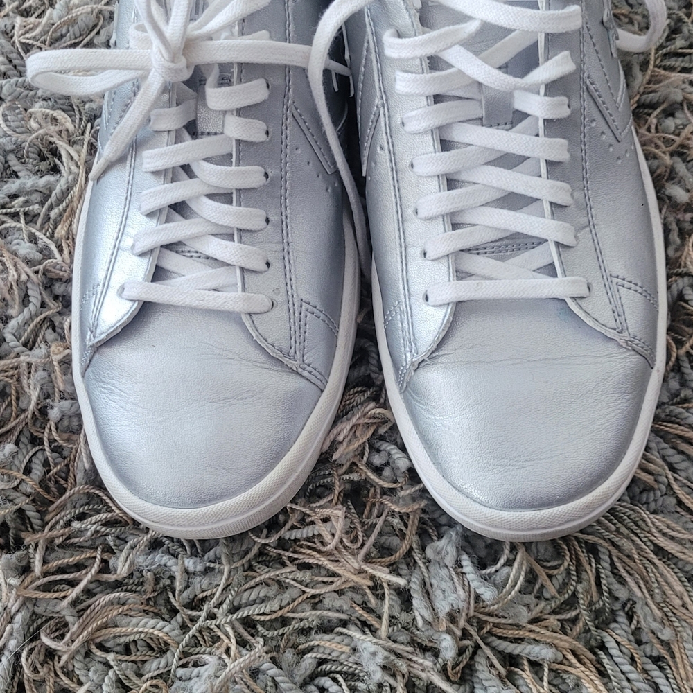 Converse Silver and White Sneakers